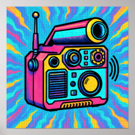 Póster Abstract Digital Pattern Glitch Pop Wallpaper