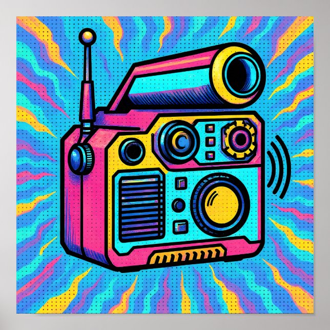 Póster Abstract Digital Pattern Glitch Pop Wallpaper (Frente)