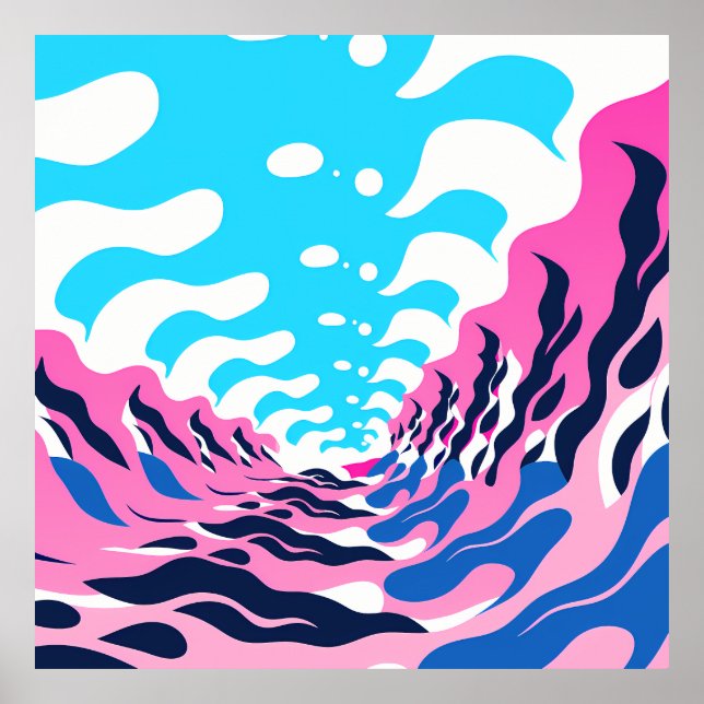 Póster Abstract Dream Wave – Vibrant Surreal Flow (Frente)