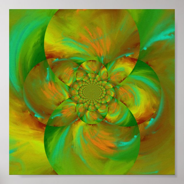 Póster Abstract Dreamo trippy modern art (Frente)