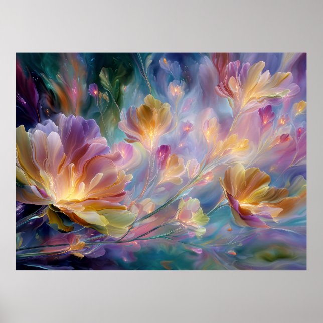 Póster Abstract dreamy floral garden  (Frente)