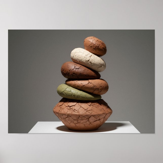 Póster Abstract Earth & Clay Forms (Frente)