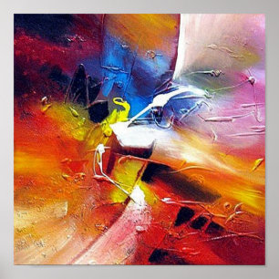 Póster Abstract Expressionist Art Painting Colorful