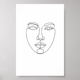 Póster Abstract Face Minimalist Line Art Poster