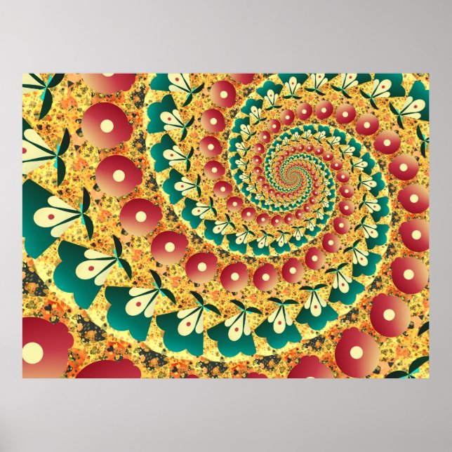 Póster Abstract Fans Spiral (Frente)