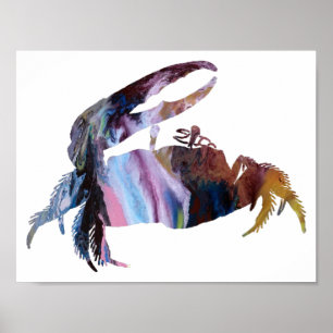 Póster Abstract Fiddler Crab silhouette