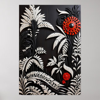 Póster Abstract Floral Art Print