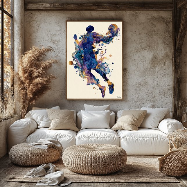 Póster Abstract Fluid Ink Basketball Player – Modern Art (Subido por el creador)
