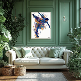 Póster Abstract Fluid Ink Ice Skater – Modern Motion Art