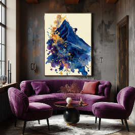 Póster Abstract Fluid Ink Rock Climber – Modern Motion 