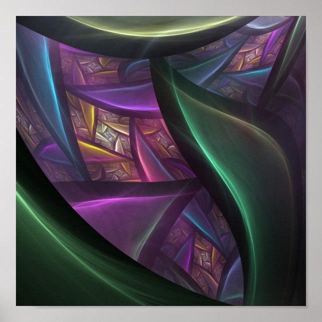 Póster Abstract Fractal Background (Frente)