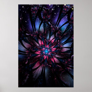 Póster Abstract fractal flower design.