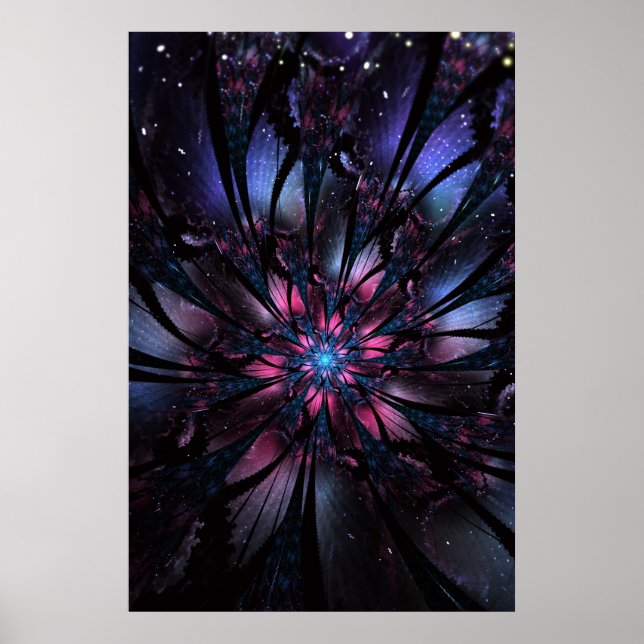 Póster Abstract fractal flower design. (Frente)