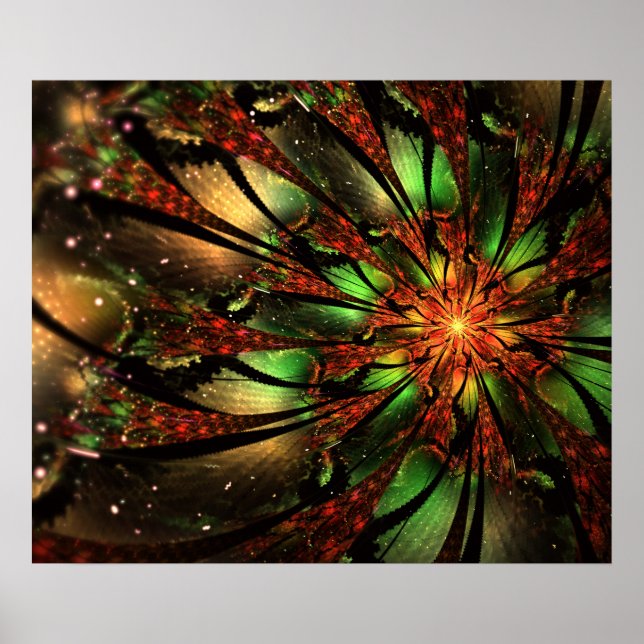 Póster Abstract fractal flower design.   (Frente)