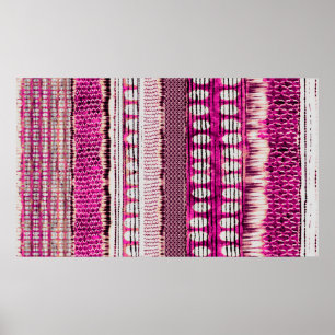 Póster abstract fuchsia colorful ethnic border pattern