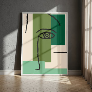 Póster Abstract Geometric Eye Line Art