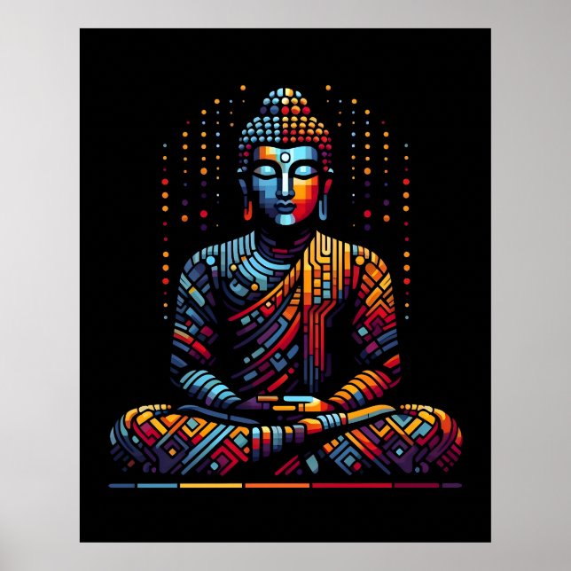 Póster Abstract Geometric Modern Art | Gautama Buddha (Frente)