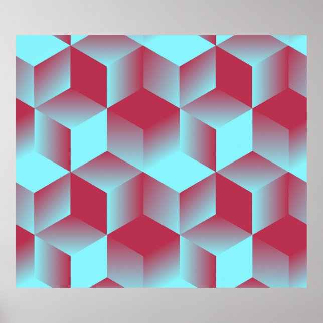 Póster abstract geometric seamless pattern with grid of c (Frente)