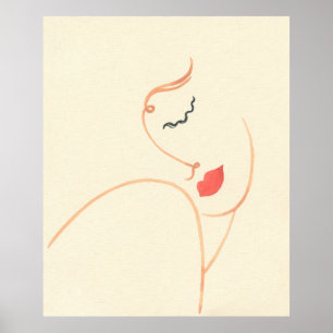 Póster Abstract girl face. beautiful woman. fashion illus