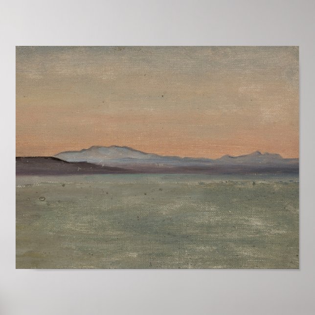 Póster Abstract Lake and Mountains Horizon Art Print (Frente)