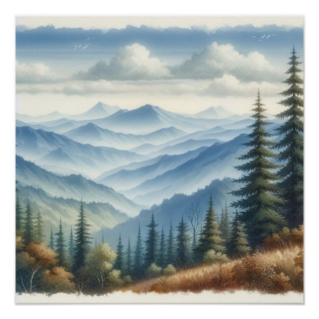 Póster Abstract Landscape Beautiful View of the Mountains (Anverso)