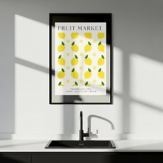 Póster Abstract Lemon Market Kitchen Print
