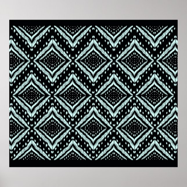 Póster Abstract Line, Beautiful, Ikat seamless pattern, B (Frente)