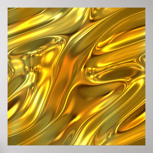 Póster Abstract Liquid Gold (Frente)