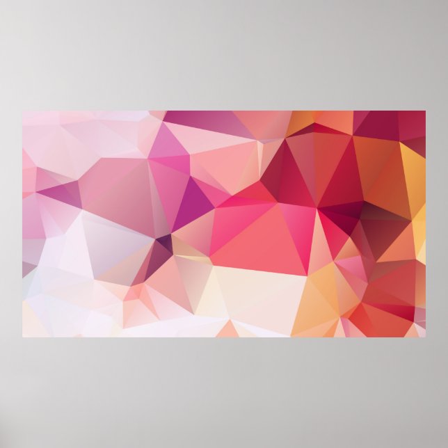 Póster Abstract low poly background, geometry triangle, m (Frente)
