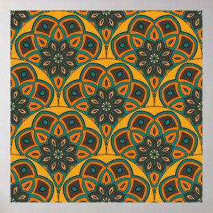 Póster Abstract mandala fish scale seamless pattern. Orna
