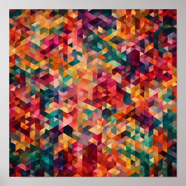 Póster Abstract Modern Pattern: Vibrant Tessellation  (Frente)