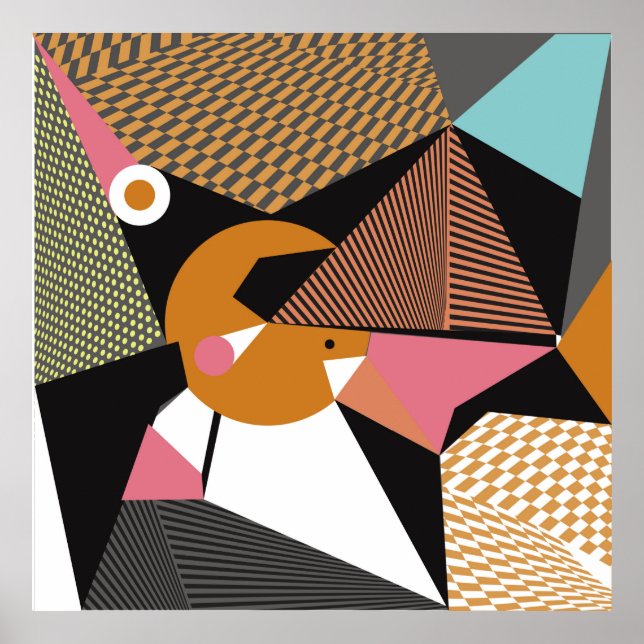 Póster Abstract modern triangles background pattern illus (Frente)
