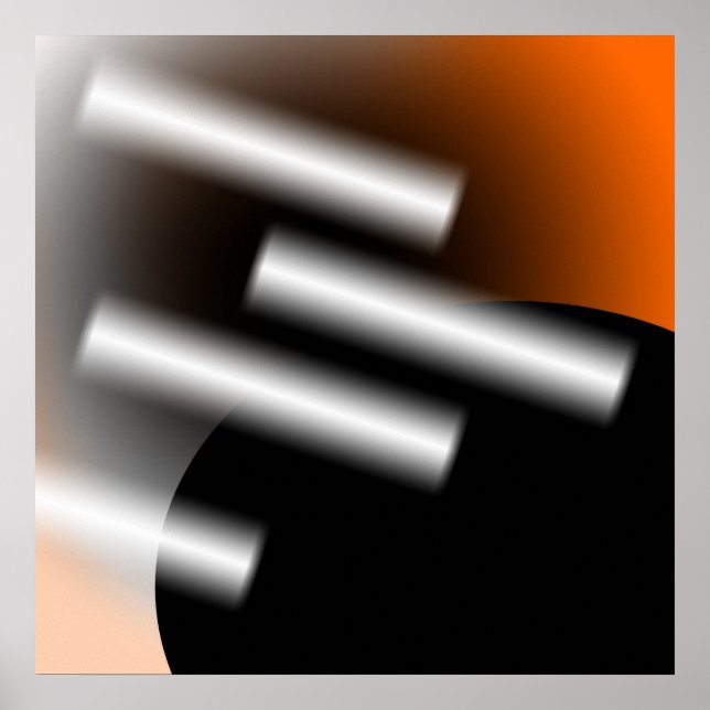 Póster Abstract Naranja con Rayos de Luz AP0005 (Frente)