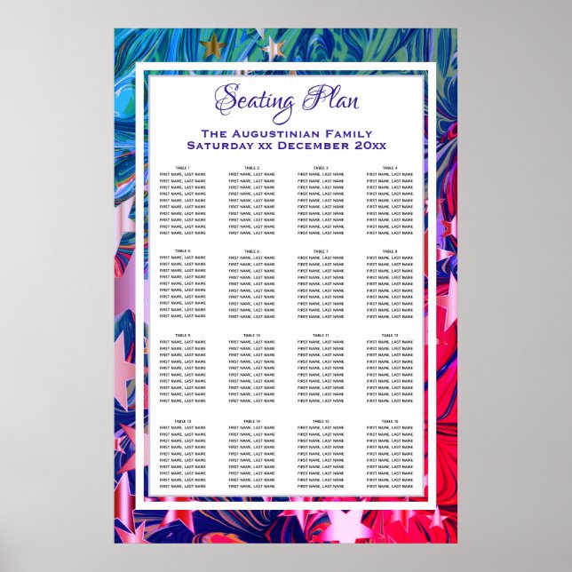 Póster ABSTRACT Navidades Estrellas de 160 plazas (Frente)