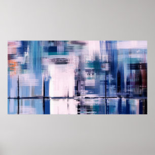 Póster Abstract oil painting on canvas, hand drawn artwor