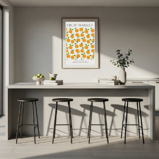 Póster Abstract Orange Market Kitchen Print