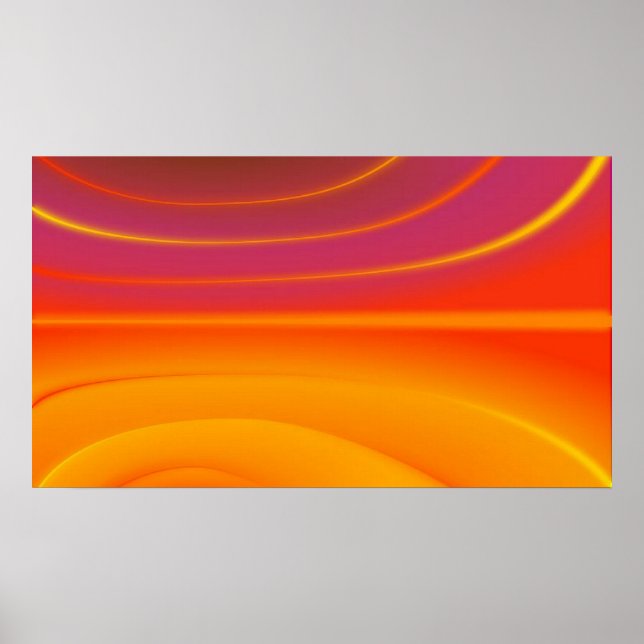 Póster Abstract Orange Swirl Poster (Frente)