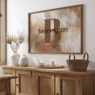 Póster Abstract Painting Custom Last Name Decor Prints