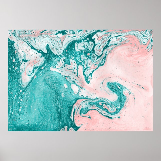 Póster Abstract painting. Modern artwork. Marble effect p (Frente)