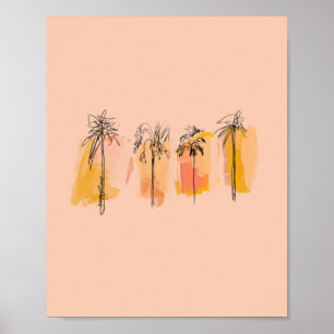 Póster Abstract Palm Trees