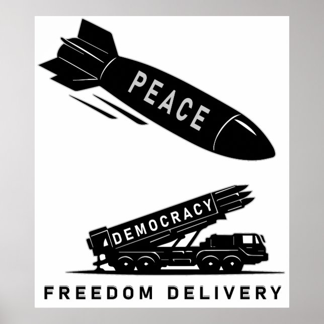Póster Abstract Peace Freedom Delivery Minimalist Art (Frente)