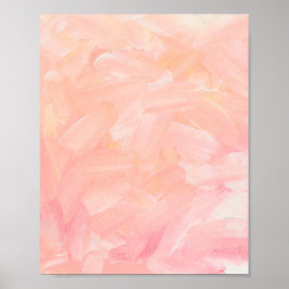 Póster Abstract pink hand painted. Elegant blush brush