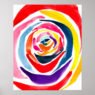 Póster Abstract rose flower pop art