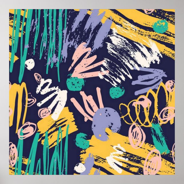 Póster Abstract Scribble Doodle (Frente)