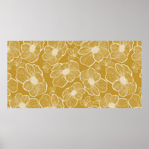 Póster Abstract seamless floral pattern. Flowers backgrou
