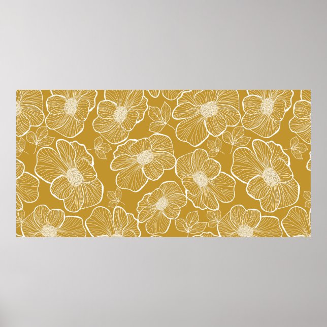 Póster Abstract seamless floral pattern. Flowers backgrou (Frente)