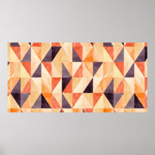 Póster Abstract seamless pattern with triangular mosaic e