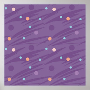 Póster Abstract seamless purple pattern with circles and