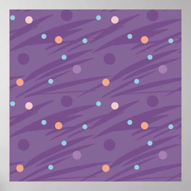 Póster Abstract seamless purple pattern with circles and  (Frente)