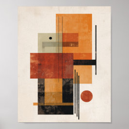 Póster Abstract Shapes – Textured Retro Colors Wall Art